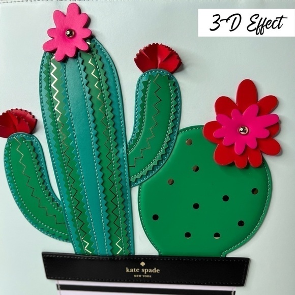 Kate Spade New Horizons Little Len Tote Bag Cactus Flower Design - Picture 12 of 15